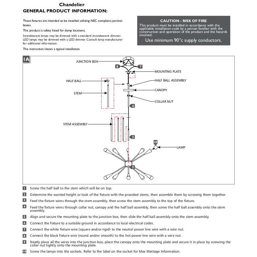 Loftowa LAMPA wisząca FE JAX10 BB Elstead FEISS metalowa OPRAWA