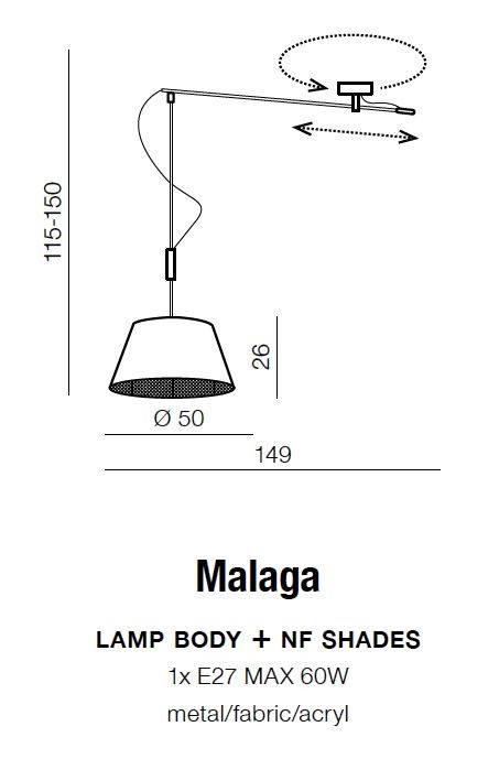 Stelaż do lampy wiszącej Malaga AZ2313 Azzardo chrom MLAMP pl