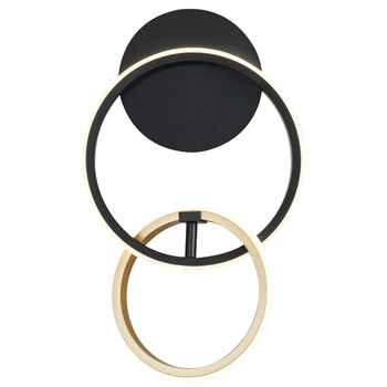 Kinkiet pierścienie Rando 20002W-GD Zumaline LED 18W barwa światła regulowana złoty czarny