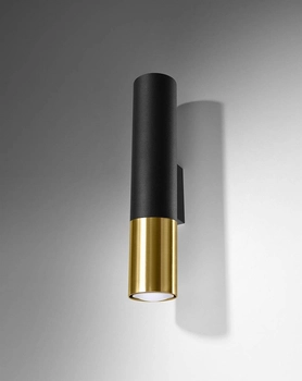 Loftowa LAMPA ścienna SL.0950 modernistyczna OPRAWA metalowa tuba kinkiet czarny złoty