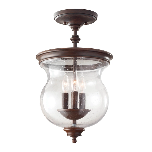 Sufitowa lampa szklana Pickering Lane FE-PICKERING-LANE-SF Feiss retro szklany brązowy