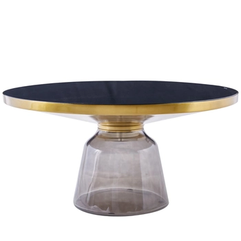 Kawowy stolik DOLCE C2-75 grey Step Art Deco szkło stal szary czarny