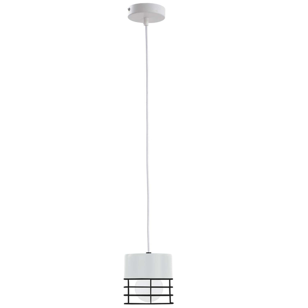 LAMPA wisząca KET785 druciana OPRAWA metalowy ZWIS loftowy biały czarny