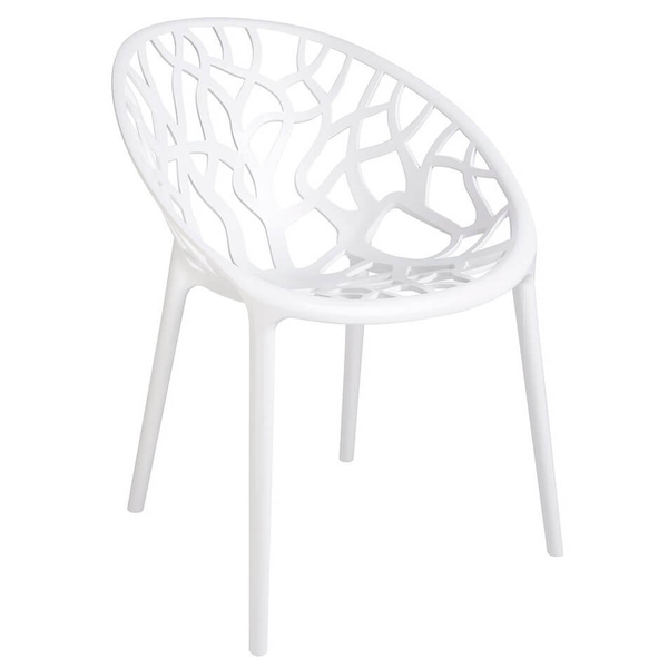 Designerskie krzesło Koral białe na balkon