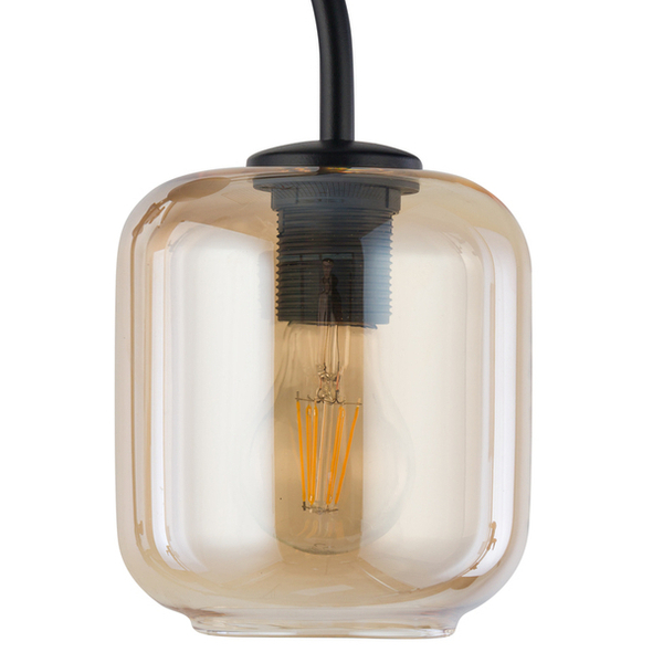 Kinkiet LAMPA ścienna SHINE 32246 Sigma loftowa OPRAWA szklana na wysięgniku bursztynowa czarna