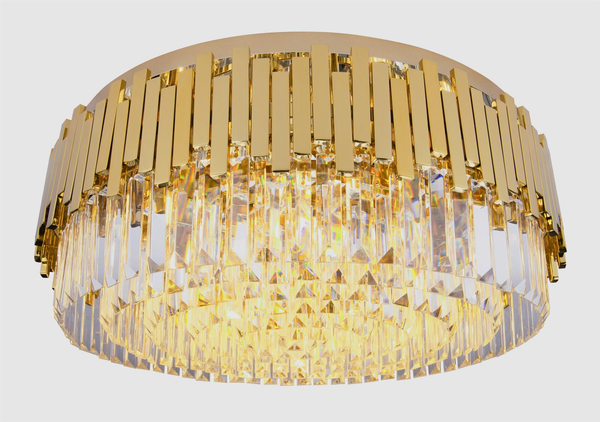 Plafon LAMPA sufitowa TREND C0164 Maxlight okrągła OPRAWA szklana glamour kryształki crystal złote przezroczyste