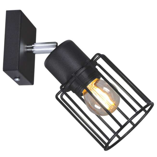 Kinkiet LAMPA ścienna K-4560 Kaja loftowa OPRAWA regulowany reflektorek metalowy druciany czarne