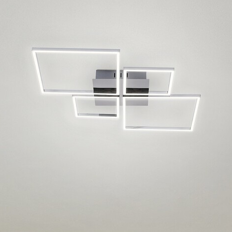 Plafon LAMPA sufitowa AZRA 2186 Rabalux metalowa OPRAWA geometryczna LED 40W 4000K kwadratowa chrom