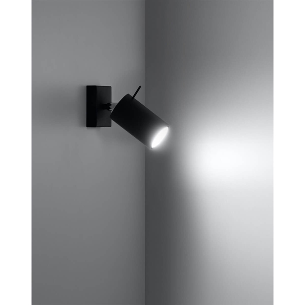 Minimalistyczna lampa ścienna SL.1049 czarna tuba do pokoju