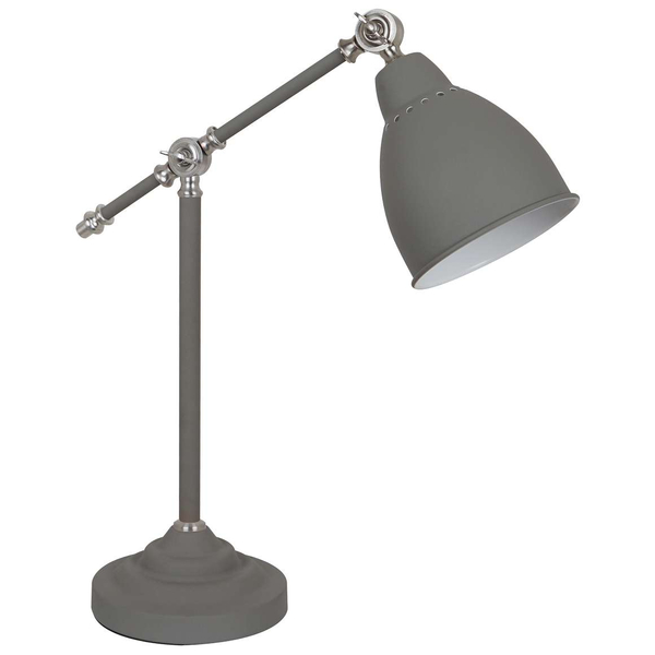 Biurkowa LAMPKA stojąca SONNY MT-HN2054-1-GR Italux industrialna LAMPA stołowa loft szara