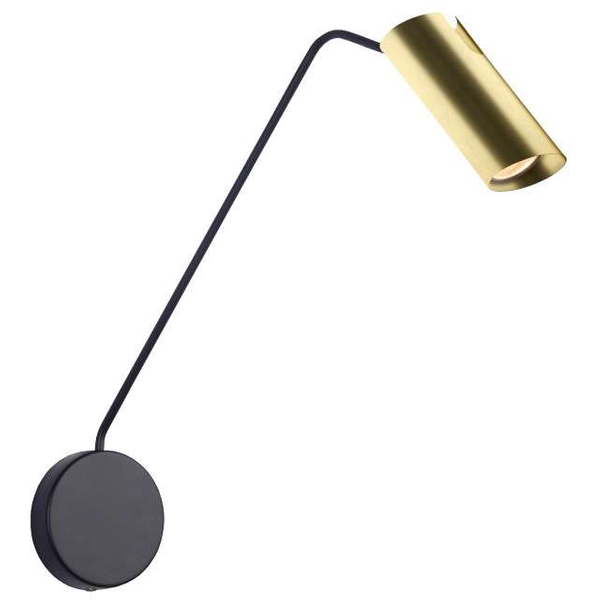 Kinkiet LAMPA ścienna FUTURO LP-17001/1WL GD/BK Light Prestige regulowana OPRAWA metalowa tuba na wysięgniku czarna złota