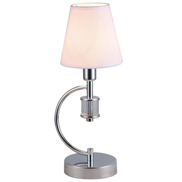 Abażurowa LAMPA stojąca LIVERPOOL  T01193CH Cosmolight klasyczna LAMPKA biurkowa do sypialni biała