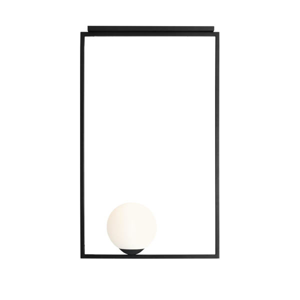 Sufitowa lampa nowoczesna Frame prostokątna czarna biała