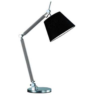 Klasyczna lampa stołowa Zyta do gabinetu aluminium czarna