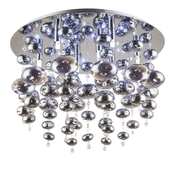 Glamour lampa wisząca Infinity z kryształkami crystal chrom
