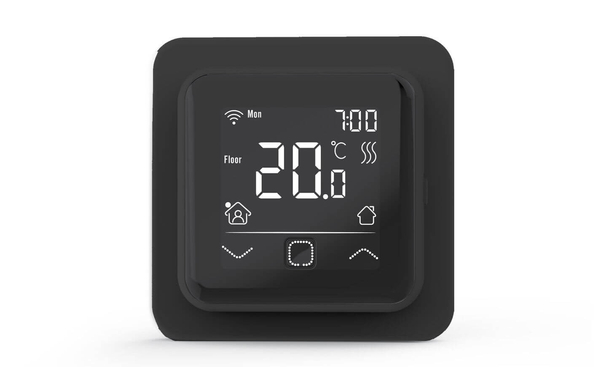 Nowoczesny termostat ekran regulacja temperatury czujniki