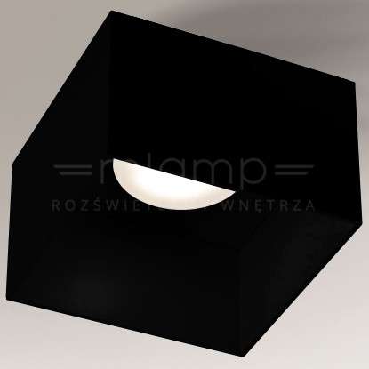 Plafon LAMPA sufitowa KONAN 1147 Shilo metalowa OPRAWA kwadratowa kostka cube czarna