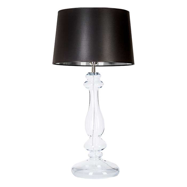 Klasyczna LAMPKA stojąca VERSAILLES L204061261 4Concepts stołowa LAMPA abażurowa do salonu czarna przezroczysta