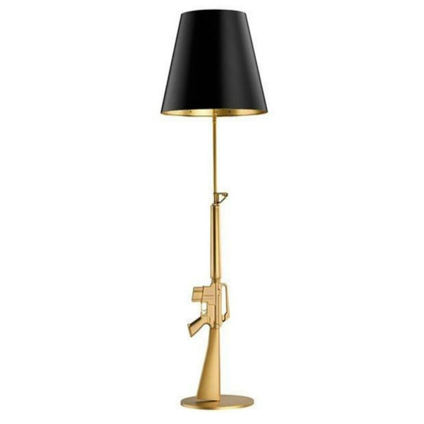 Stojąca lampa gabinetowa M16 metalowy karabin stołowy czarny złoty