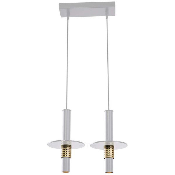 LAMPA wisząca ALVITO 0534 Amplex loftowa OPRAWA metalowy ZWIS na listwie tuby białe złote