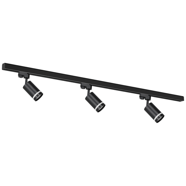 1-fazowy komplet szynowy Pipe czarna lampa do pokoju