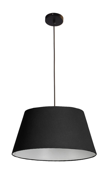 Abażurowa lampa wisząca Olav czarna nad łóżko do sypialni