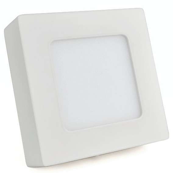 LAMPA sufitowa SLP27101 MDECO metalowa OPRAWA kwadratowa LED 6W 5500K - 6500K downlight biały