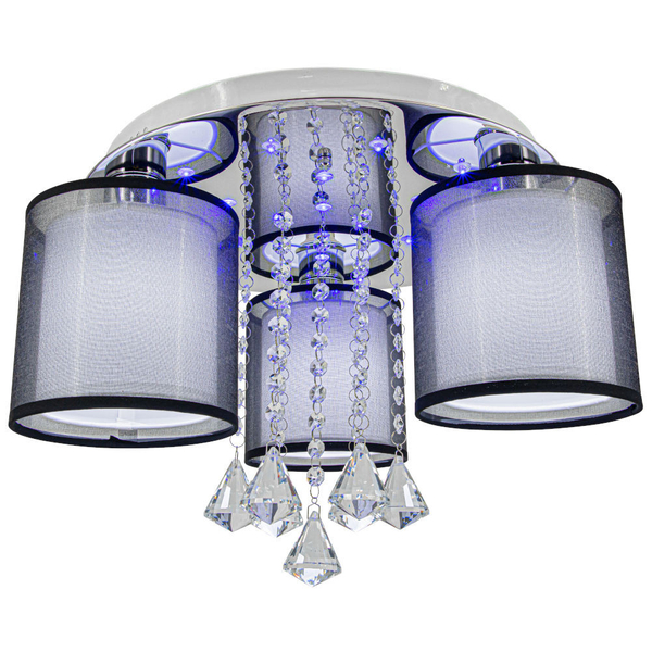 LAMPA sufitowa ELMDRS8007/3 8C MDECO metalowa OPRAWA glamour z kryształkami chrom