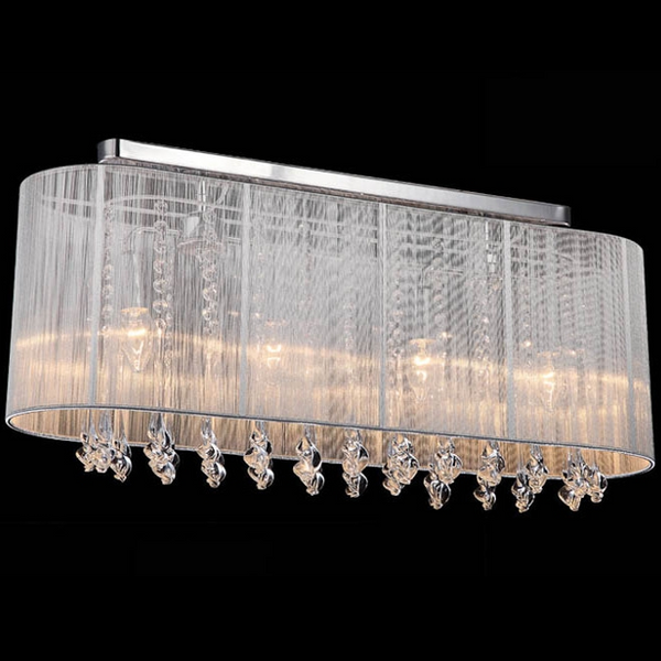 Glamour LAMPA sufitowa ISLA MXM1870-4 WH Italux abażurowa OPRAWA kryształowy plafon crystal biały