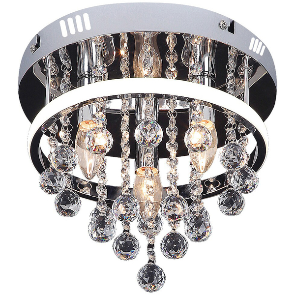 Glamour lampa sufitowa Pallas LED 20W 4000K salonowa chrom biała