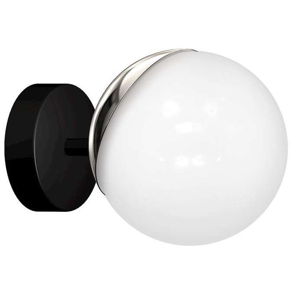 Kinkiet LAMPA ścienna SFERA MLP8870 Milagro szklana OPRAWA kula ball loftowa czarna biała chrom