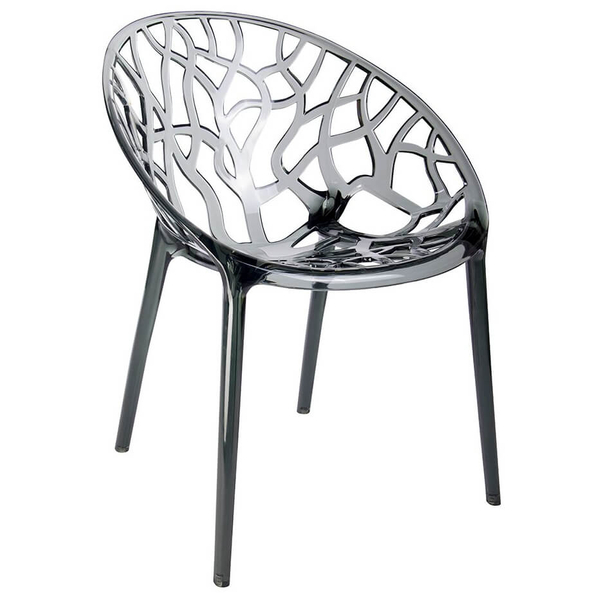 Ażurowe krzesło Koral C1024.BLACK Modesto Design czarny dymiony