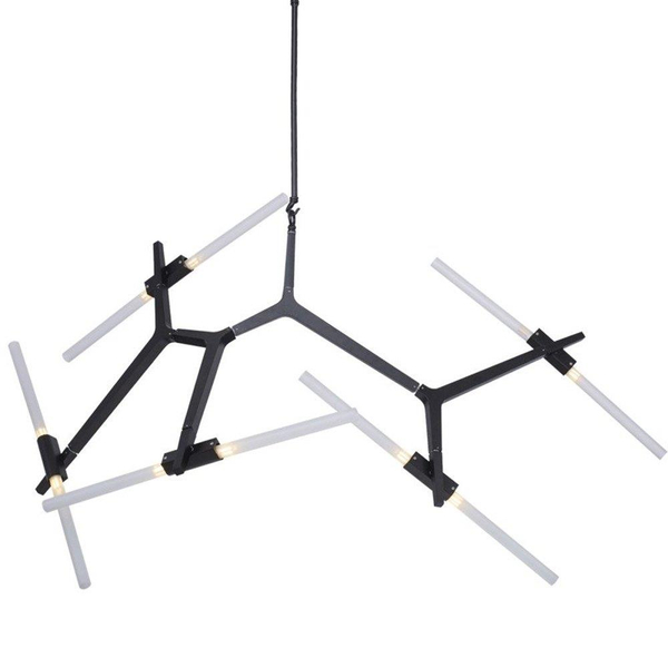 LAMPA wisząca KKST-1001-10 BLACK modernistyczna OPRAWA sople tuby molekuły structural zwis czarny biały