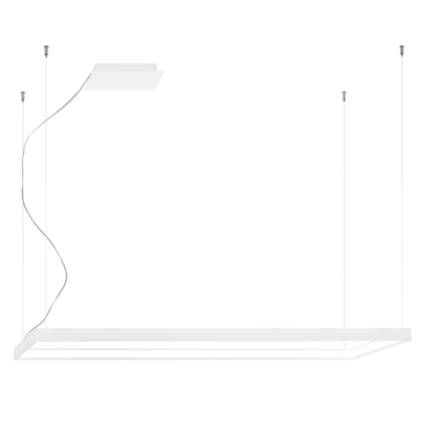 Biała lampa wisząca TH.168 frame do salonu LED 50W prostokąt