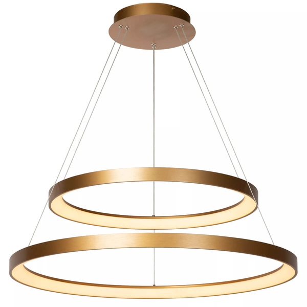 Sypialniana lampa wisząca Vidal LED 92W złote pierścienie
