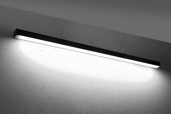 LAMPA ścienna PINNE SOL TH093 prostokątna belka OPRAWA kinkiet LED 48W 4000K metalowy czarny