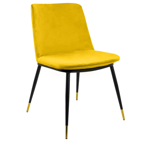 Krzesło Diego z welurowym siedziskiem żółte czarne