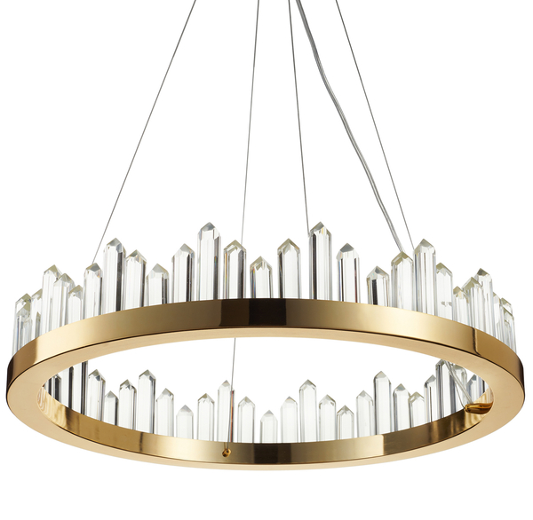Kryształowy żyrandol Lusso DN918 Step LED do salonu złoty