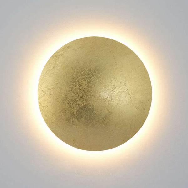 LAMPA sufitowa PLATILLO LP-8102/1C-18W GD Light Prestige metalowa OPRAWA okrągły talerz LED 18W 3000K plafon moon złoty