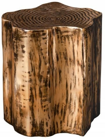 Stolik w kształcie pnia drewna Organic Orient 40898 złoty