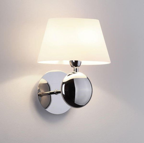 Łazienkowa LAMPA ścienna NAPOLEON W0121 Maxlight abażurowa OPRAWA klasyczna KINKIET w stylu angielskim IP44 chrom biały