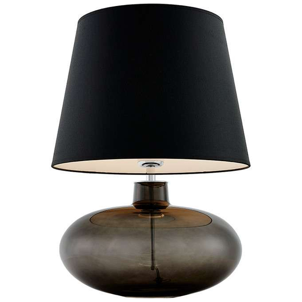 Biurkowa LAMPKA abażurowa SAWA 40586102 Kaspa stołowa LAMPA stojąca do sypialni nocna klasyczna grafitowa czarna