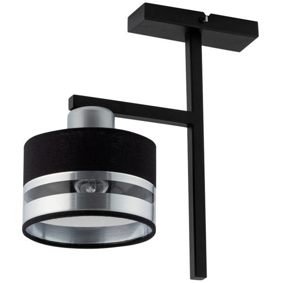 LAMPA sufitowa PRO 32152 Sigma metalowa OPRAWA abażurowa czarna srebrna