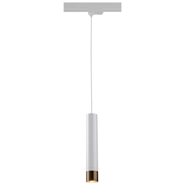 LAMPA wisząca EIDO 0369 Amplex tuba OPRAWA metalowy zwis do systemu szynowego 3-fazowego patyna biały