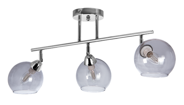 Loftowa LAMPA sufitowa VEN K165-3 szklana OPRAWA molecular modernistyczna chrom przydymiona
