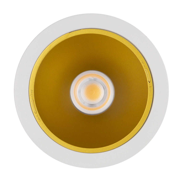 Okrągła oprawa PAXO biało złote oczko LED 10W 3000K do kuchni