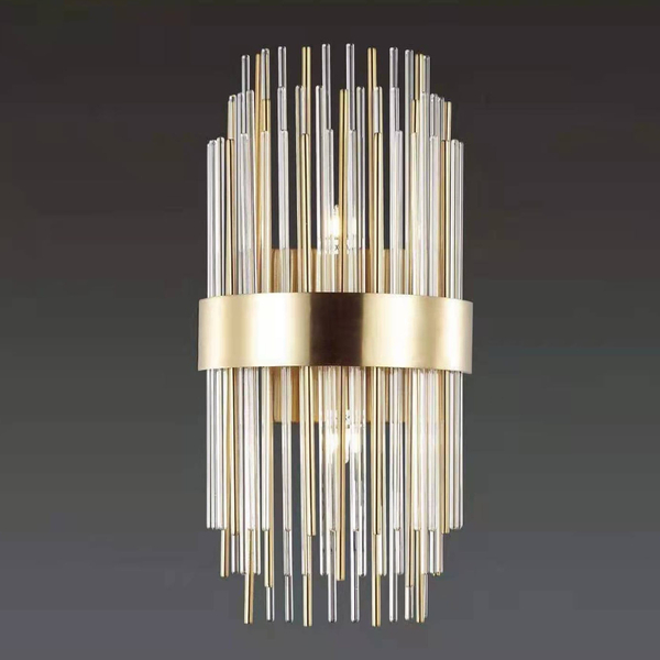 Glamour lampa ścienna CGSPIKEW crystal do sypialni złota