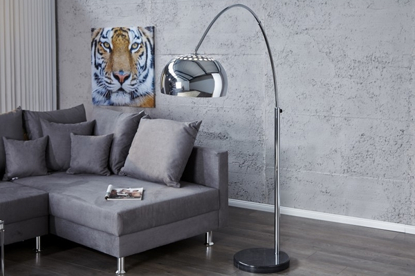 Lampa podłogowa Big Bow 21067 regulowana marmurowa podstawa chrom