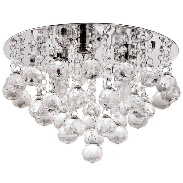 Plafon LAMPA sufitowa VEN P-E 1437/3-35 glamour OPRAWA kaskada z kryształkami crystal przezroczysta