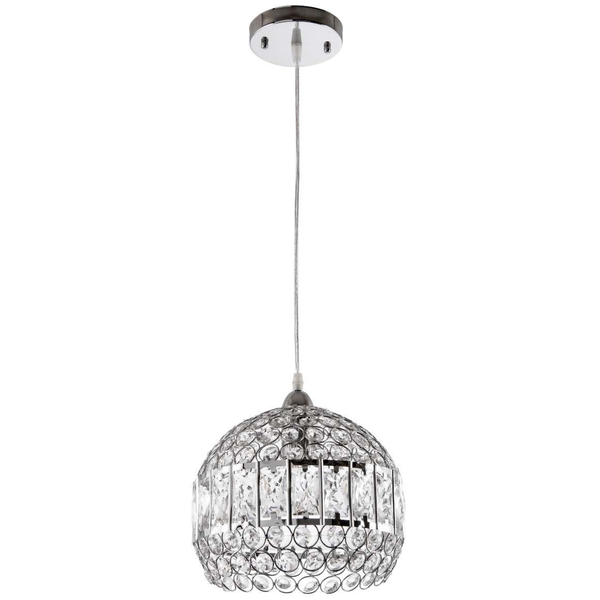 Kryształowa LAMPA wisząca VEN E1648/1H dekoracyjna OPRAWA crystal ZWIS glamour przezroczysty chrom